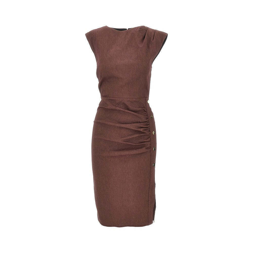 Pinko Stretch Linen-Blend Longuette Skirt